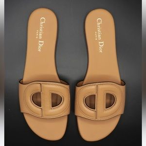 Christian Dior D-Club Slides Camel Calf skin size 41